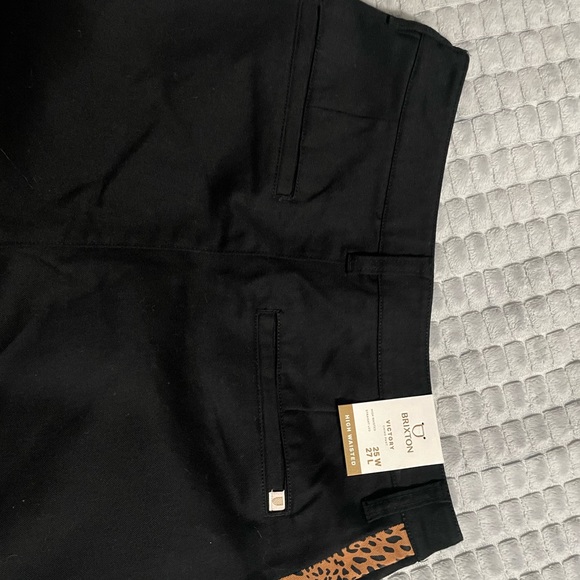 Brixton Victory Tuxedo Pants Women’s 25 W 27 L Black With Leopard Side Stripe - Picture 4 of 11